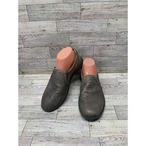 ECCO Women's Gray Casual‎ Slip-On Loafer Flats Shoes Leather Sz 7.5 US EU 38